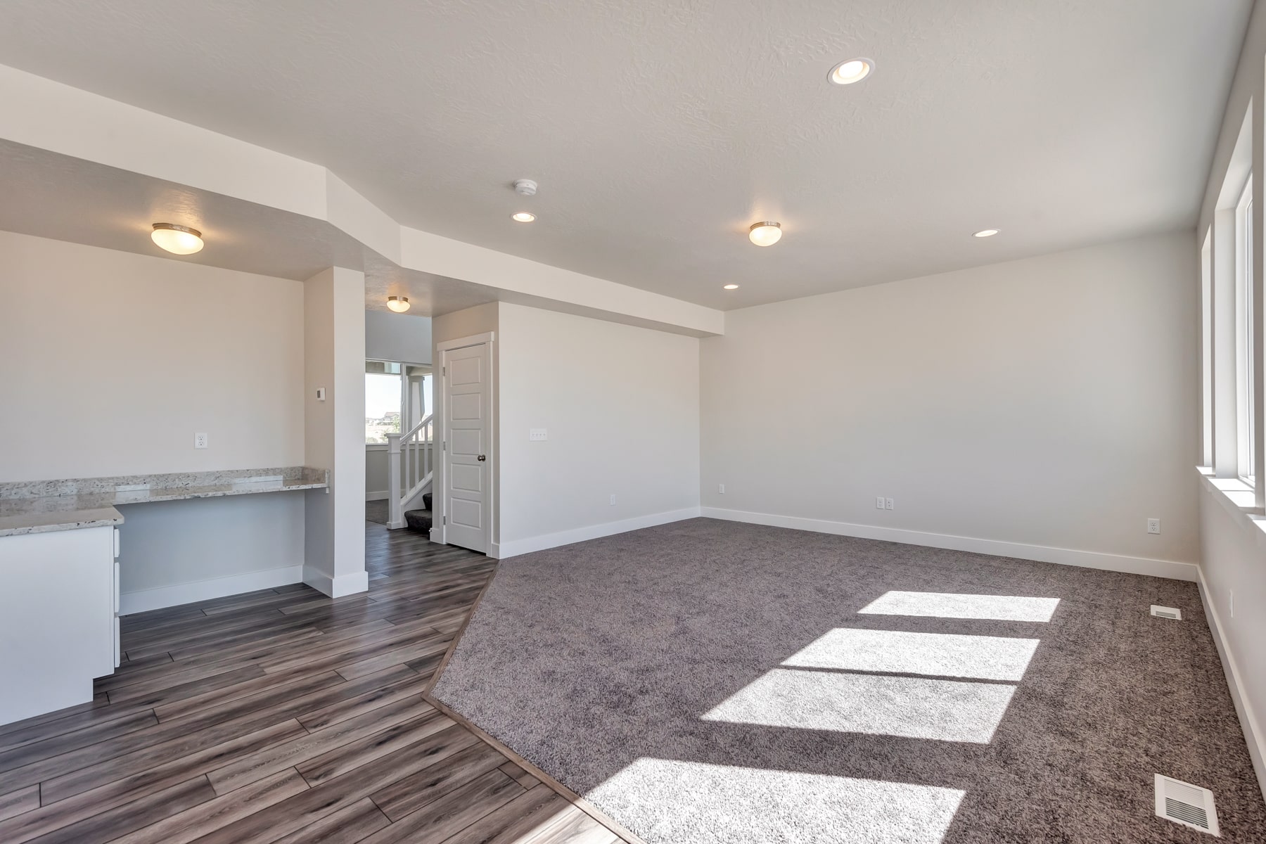 Gathering room in a new home from McArthur Homes.