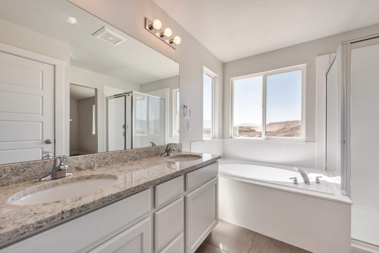 Master bathroom in a new home from McArthur Homes.