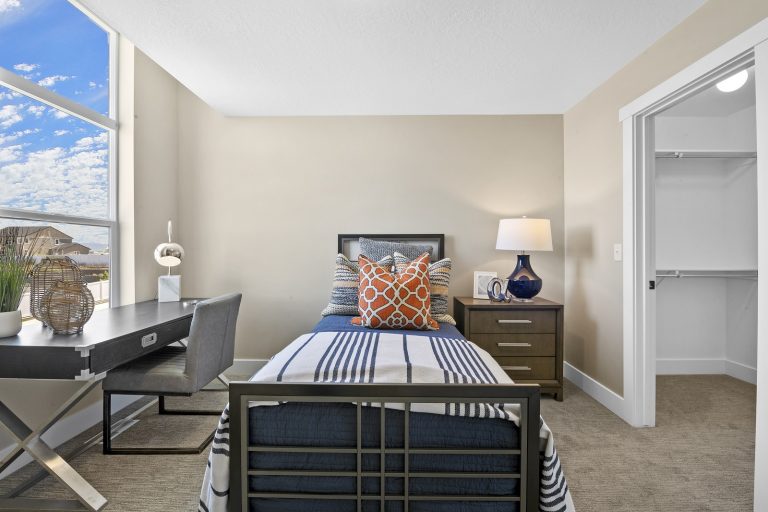 Bedroom in a new home from McArthur Homes.