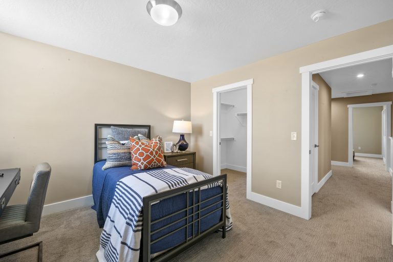 Bedroom in a new home from McArthur Homes.