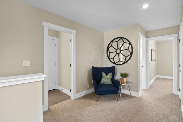 Upstairs hallway in a new home from McArthur Homes.