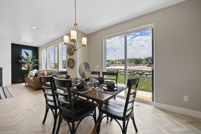 Dining room in a new home from McArthur Homes.