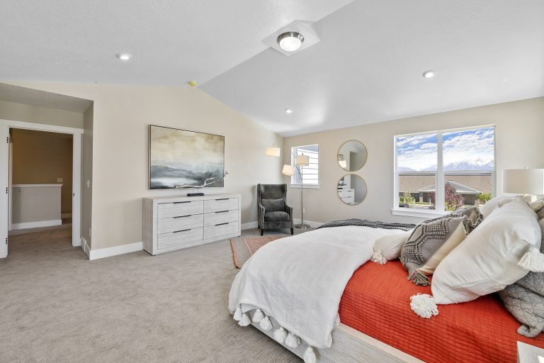 Bedroom in a new home from McArthur Homes.
