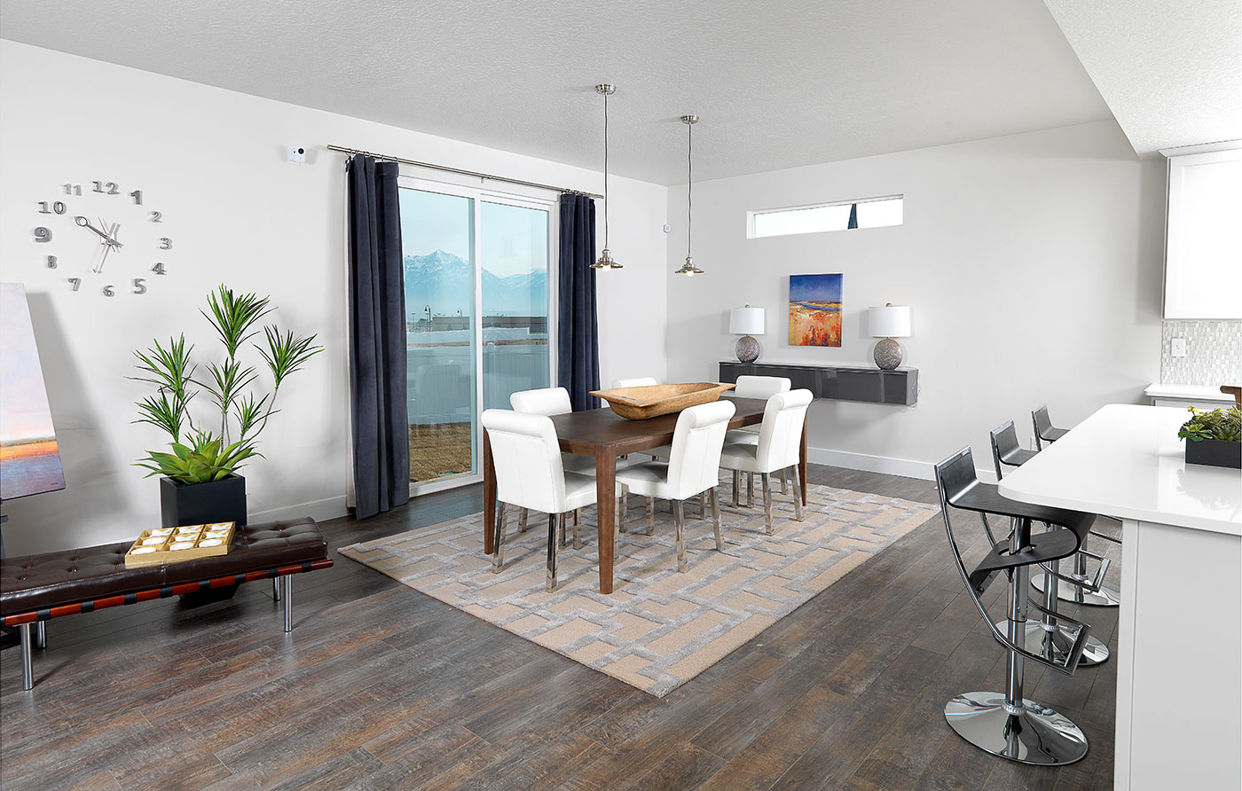 completed and furnished dining room built by McArthur Homes