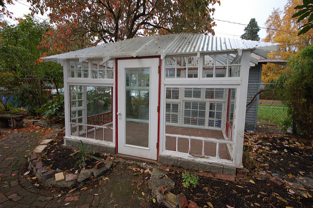 a backyard greenhouse