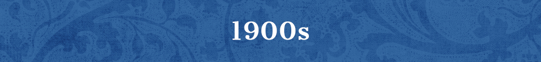 Blue banner that reads 1900s