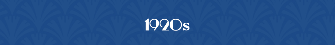 Blue Banner that reads 1920s