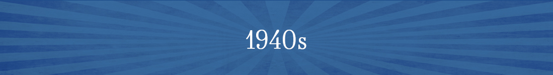 Blue banner that says 1940s