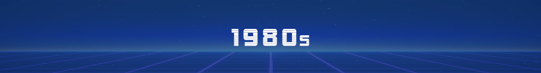 Blue banner that says 1980s