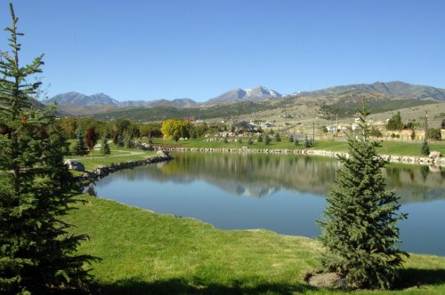 Drone shot of a park in Herriman Utah