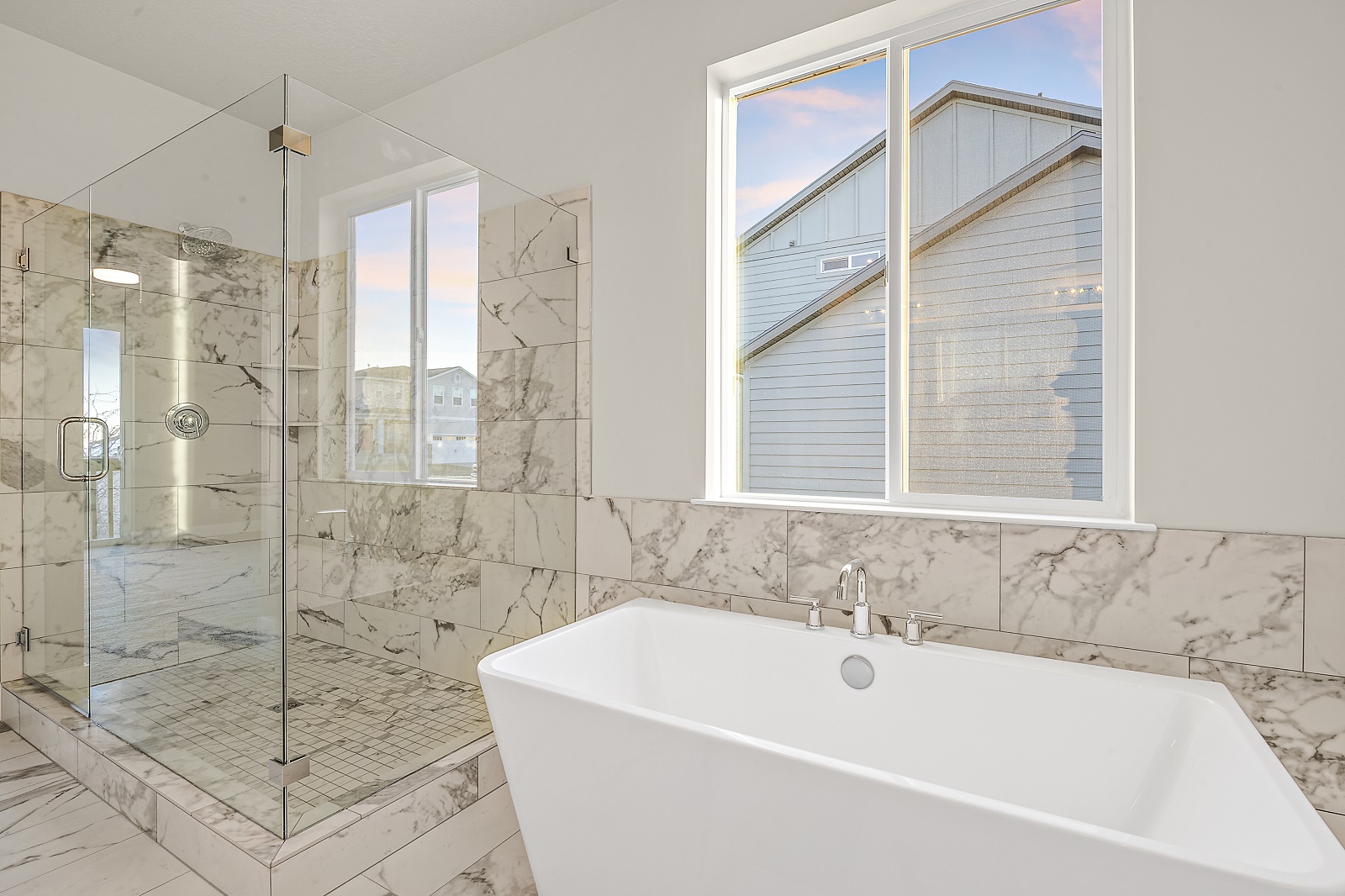 Master bathroom inside a new home built my McArthur Homes.