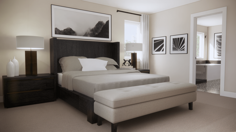 Bedroom in a new home from McArthur Homes.
