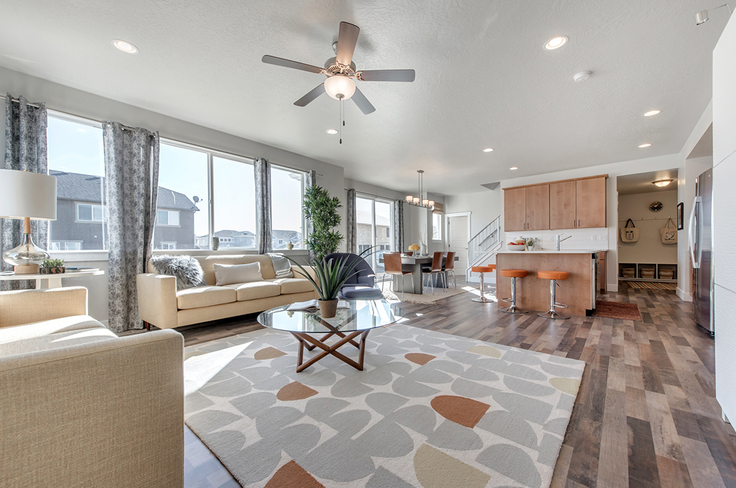 Sunrise Ranch new home living room view.