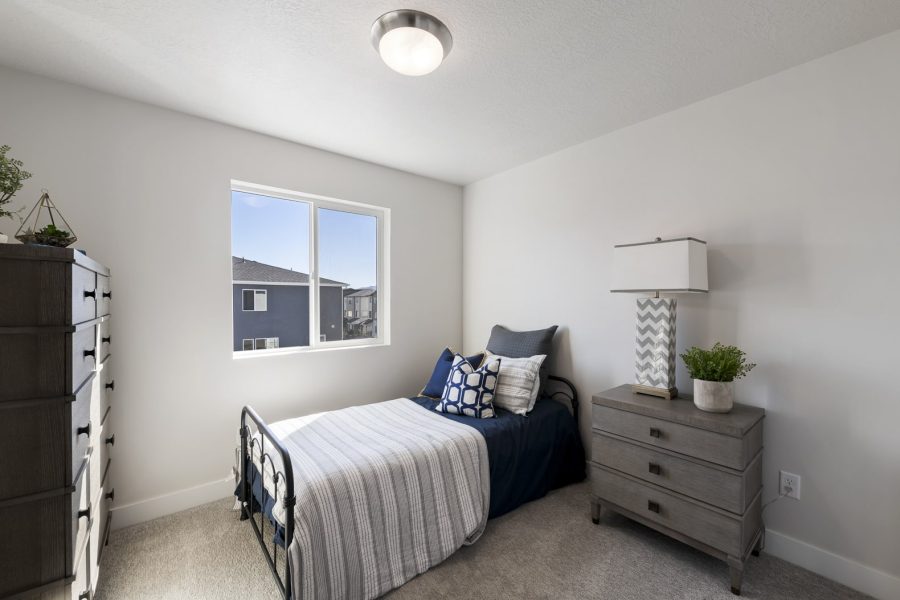 Bedroom in a new home from McArthur Homes.