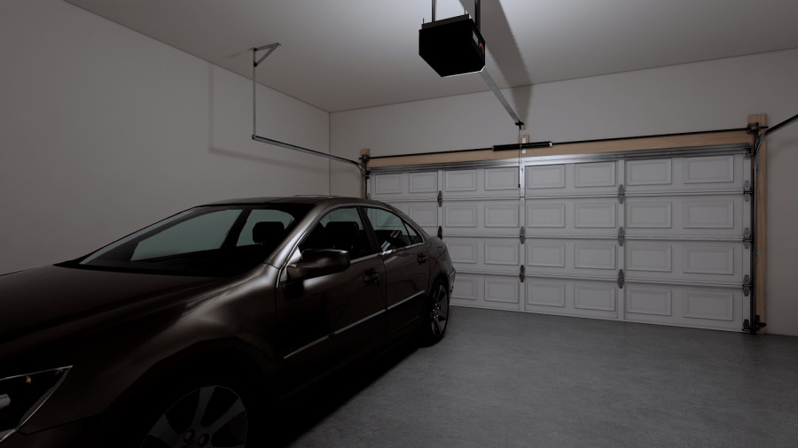 New home garage with one car from McArthur Homes.