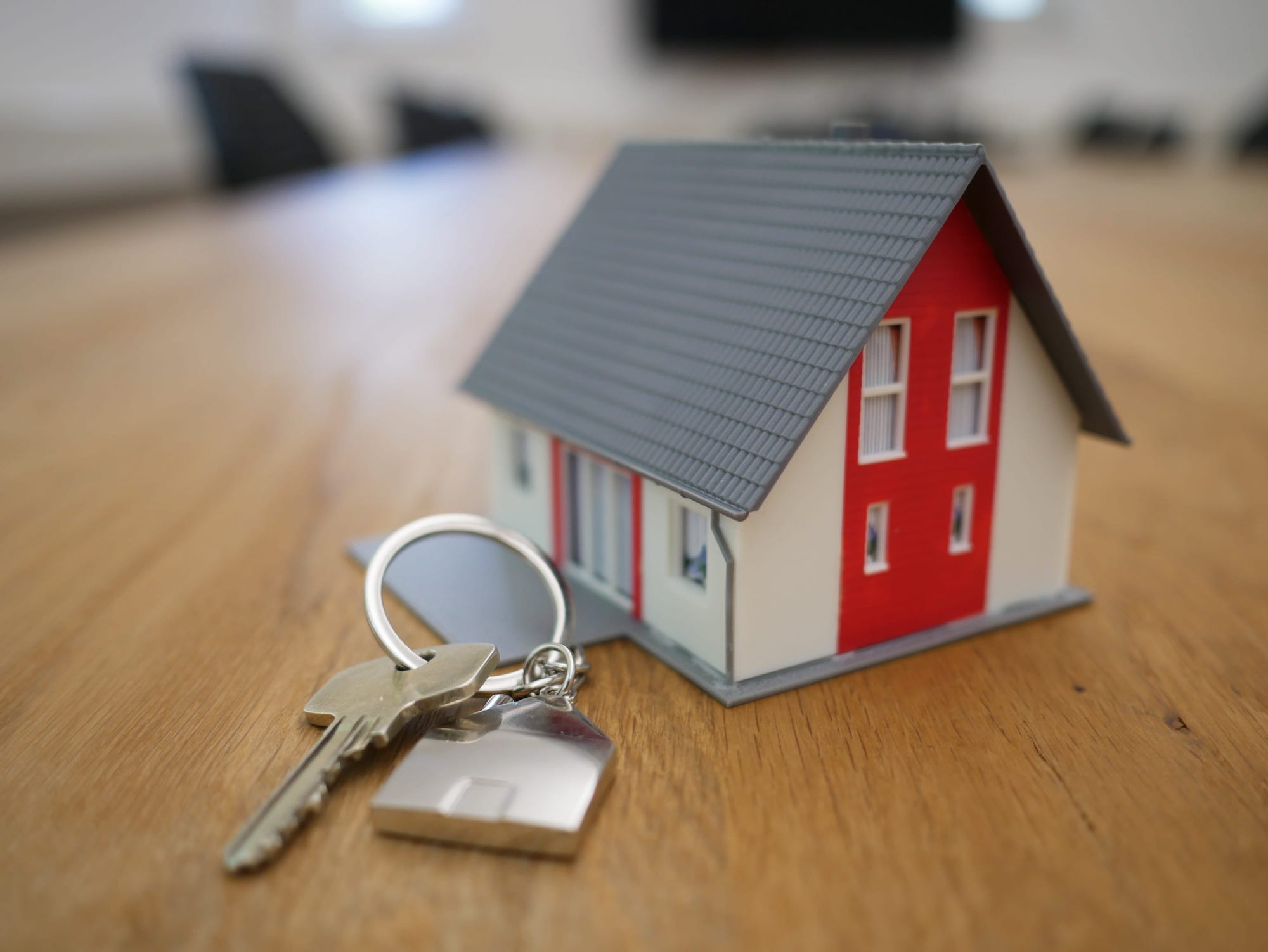Model House With New Home Key Attached