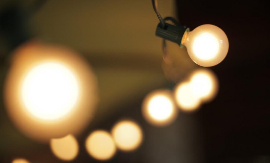 Large Bulb String Lights Lit Up