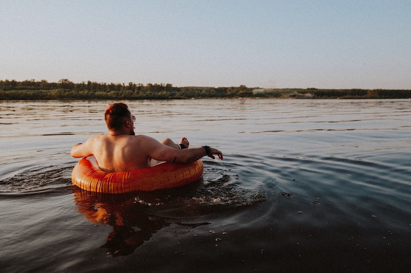 Man Tubing on the Provo River