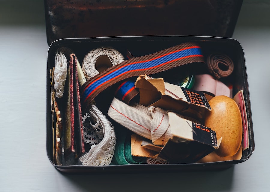 Storage Bin Filled With Random Items