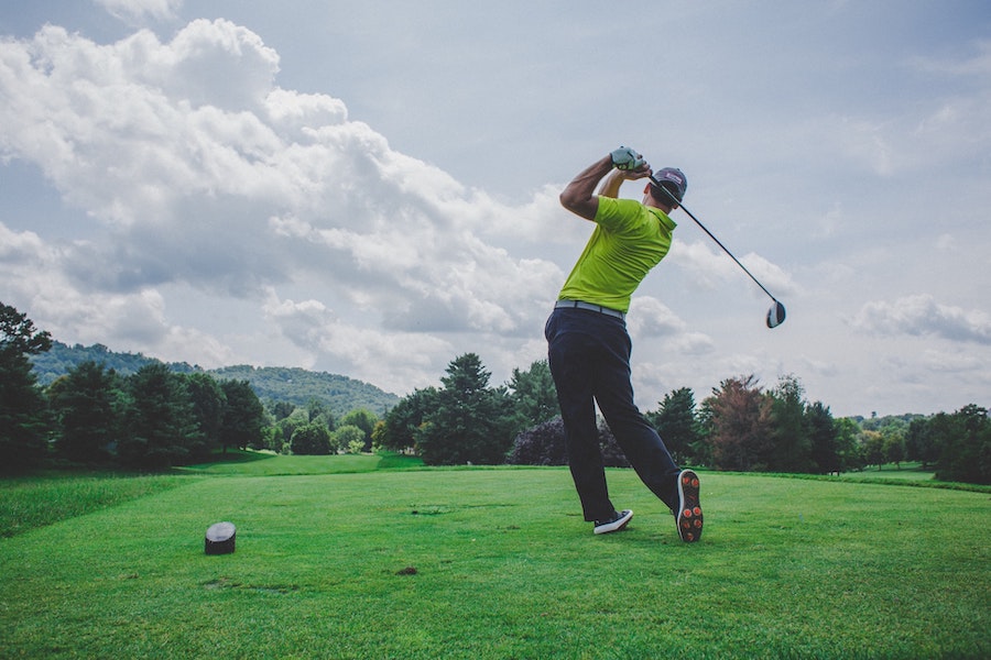Man Golfing on a Utah County Golf Course