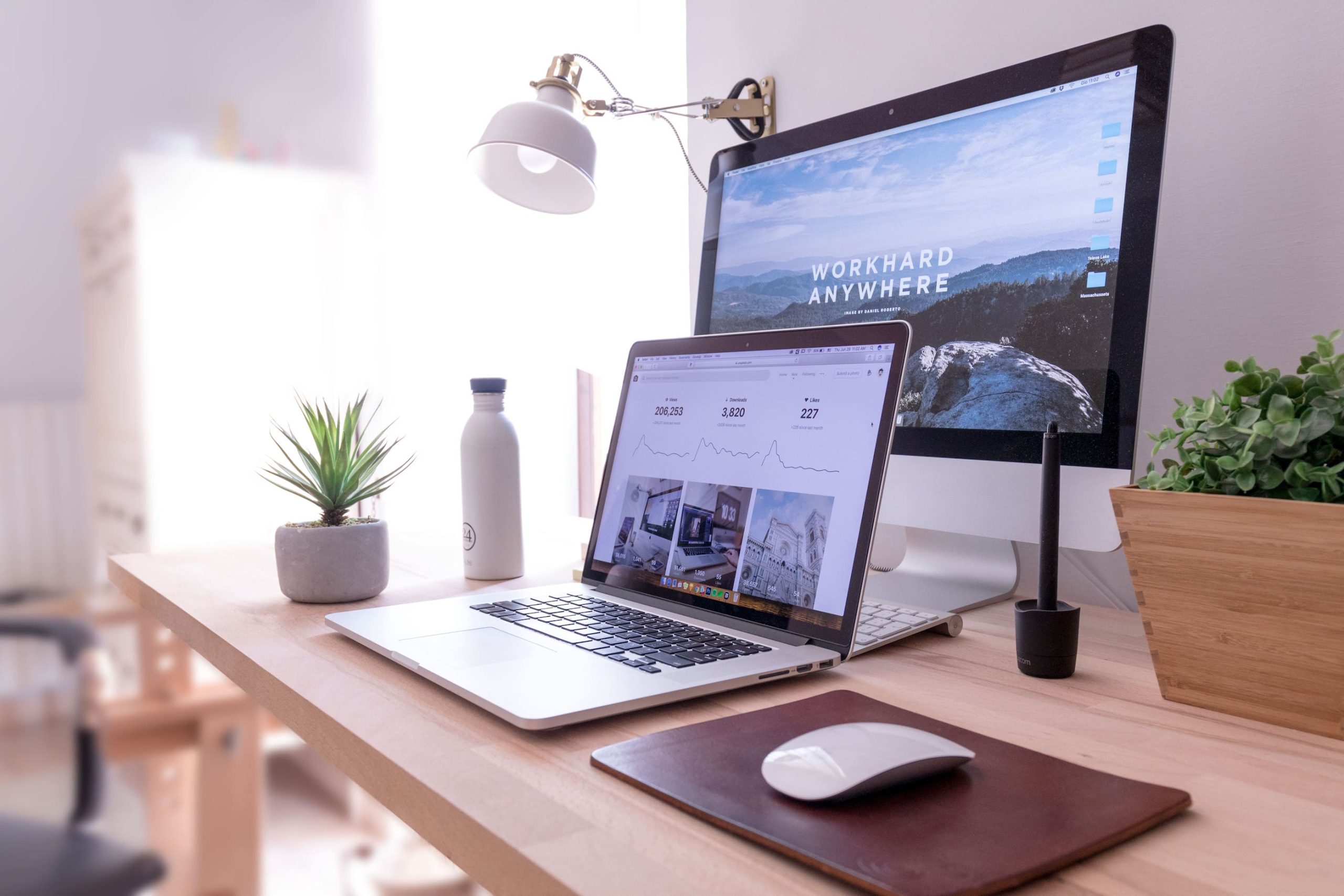 Desk with tech on it