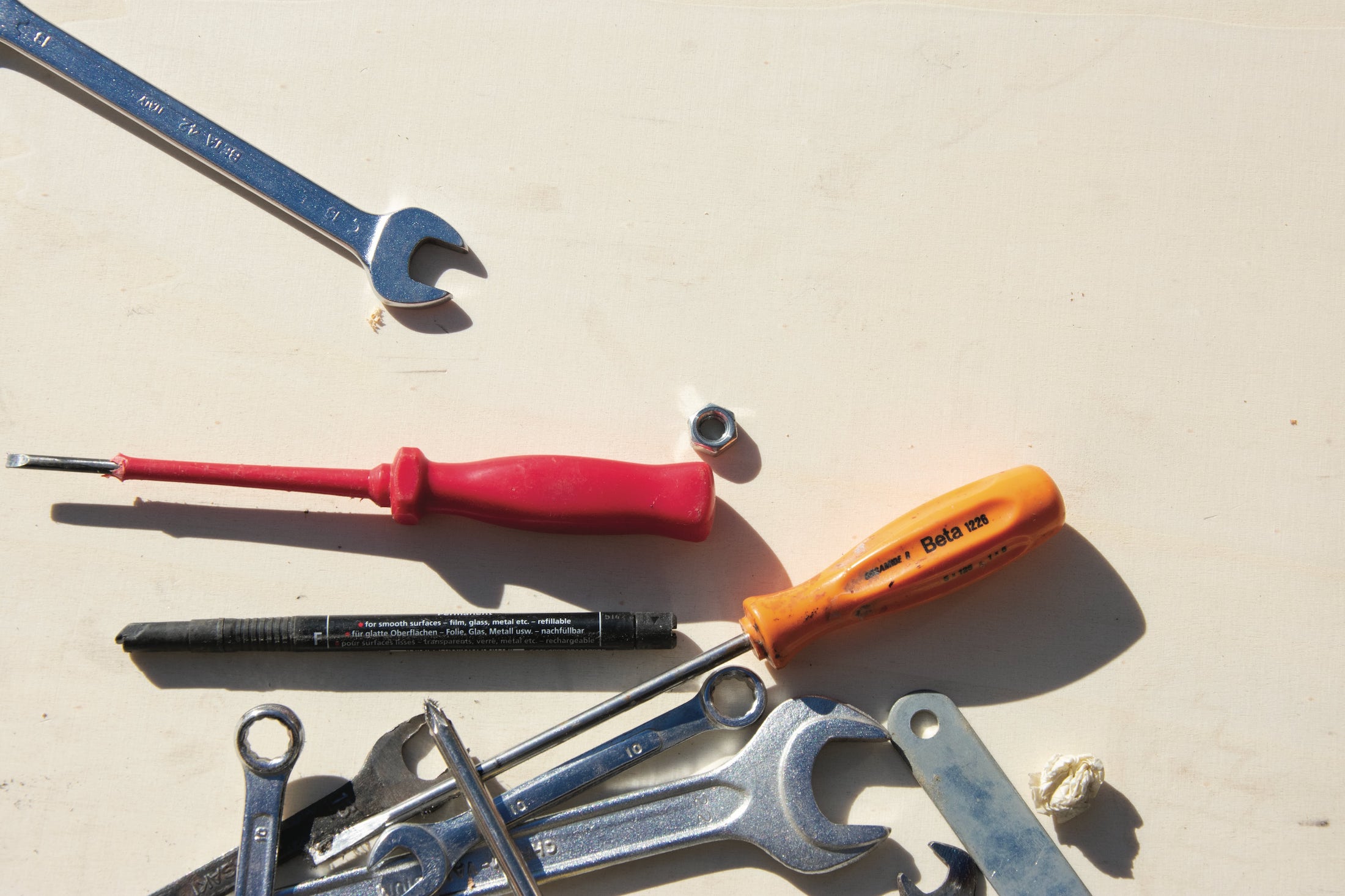 set of tools on a table