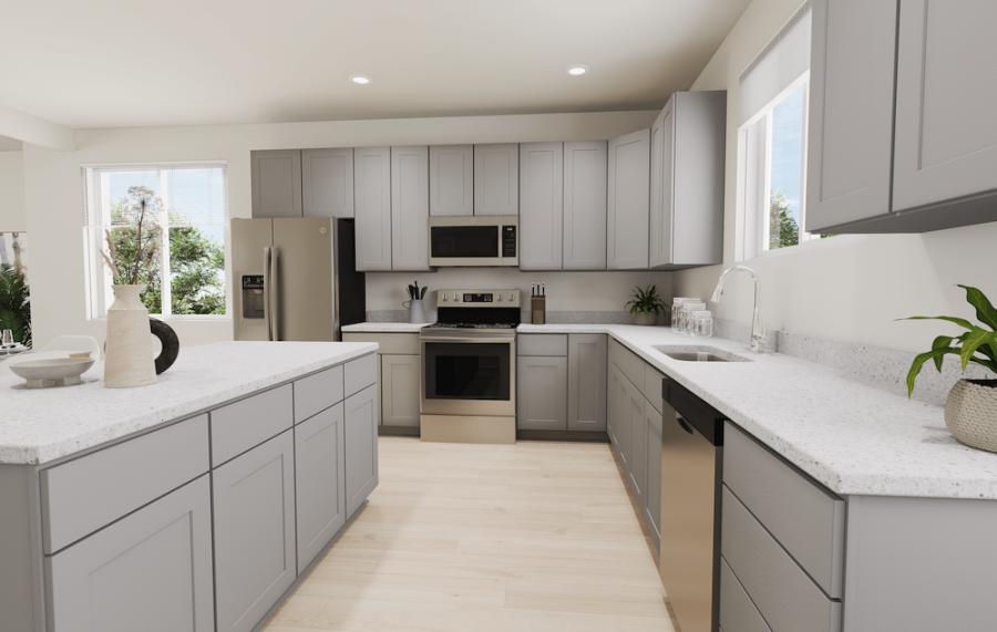 large kitchen with center island from mcarthur homes