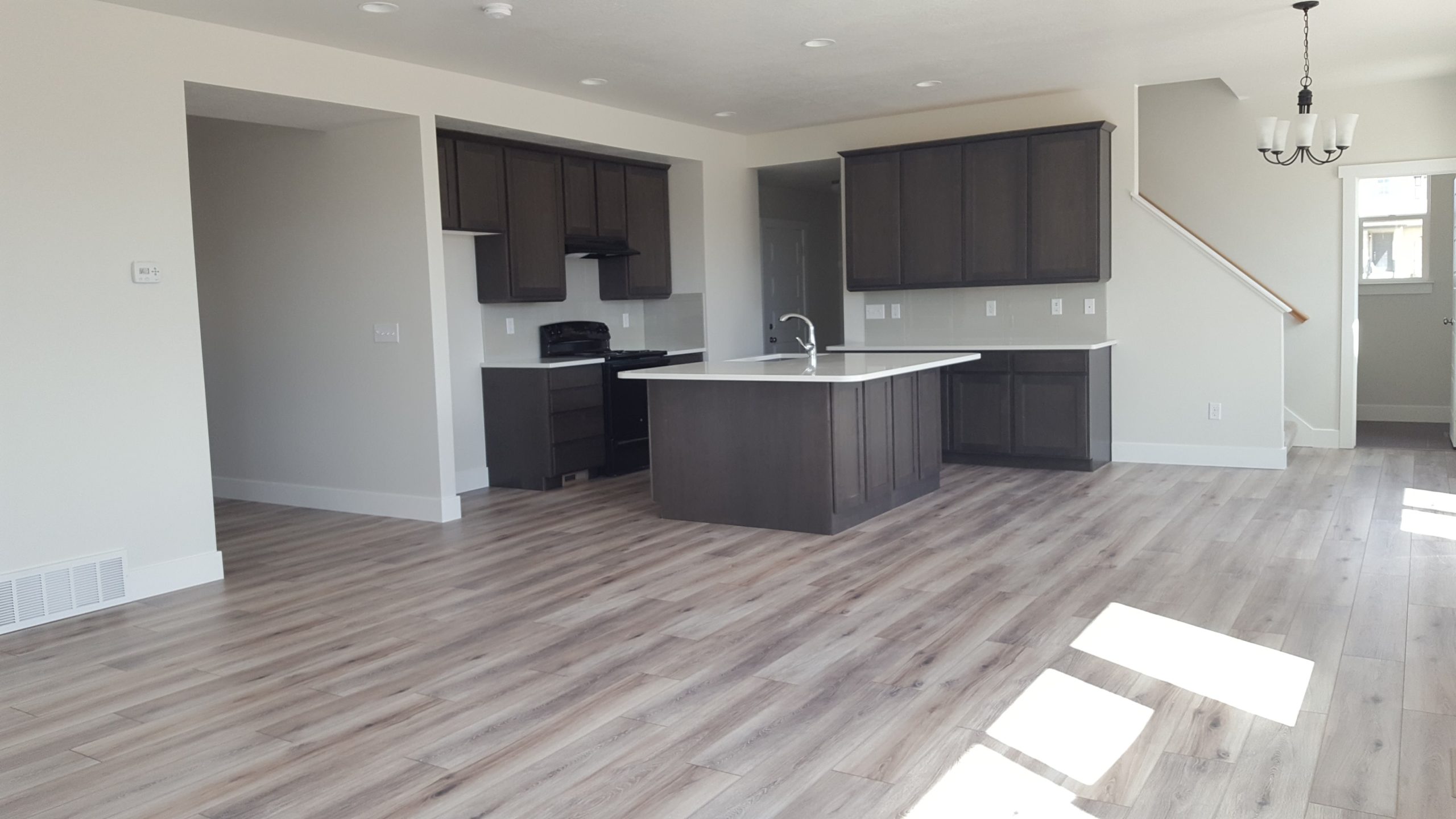 kitchen with black cabinets in a mcarthur home