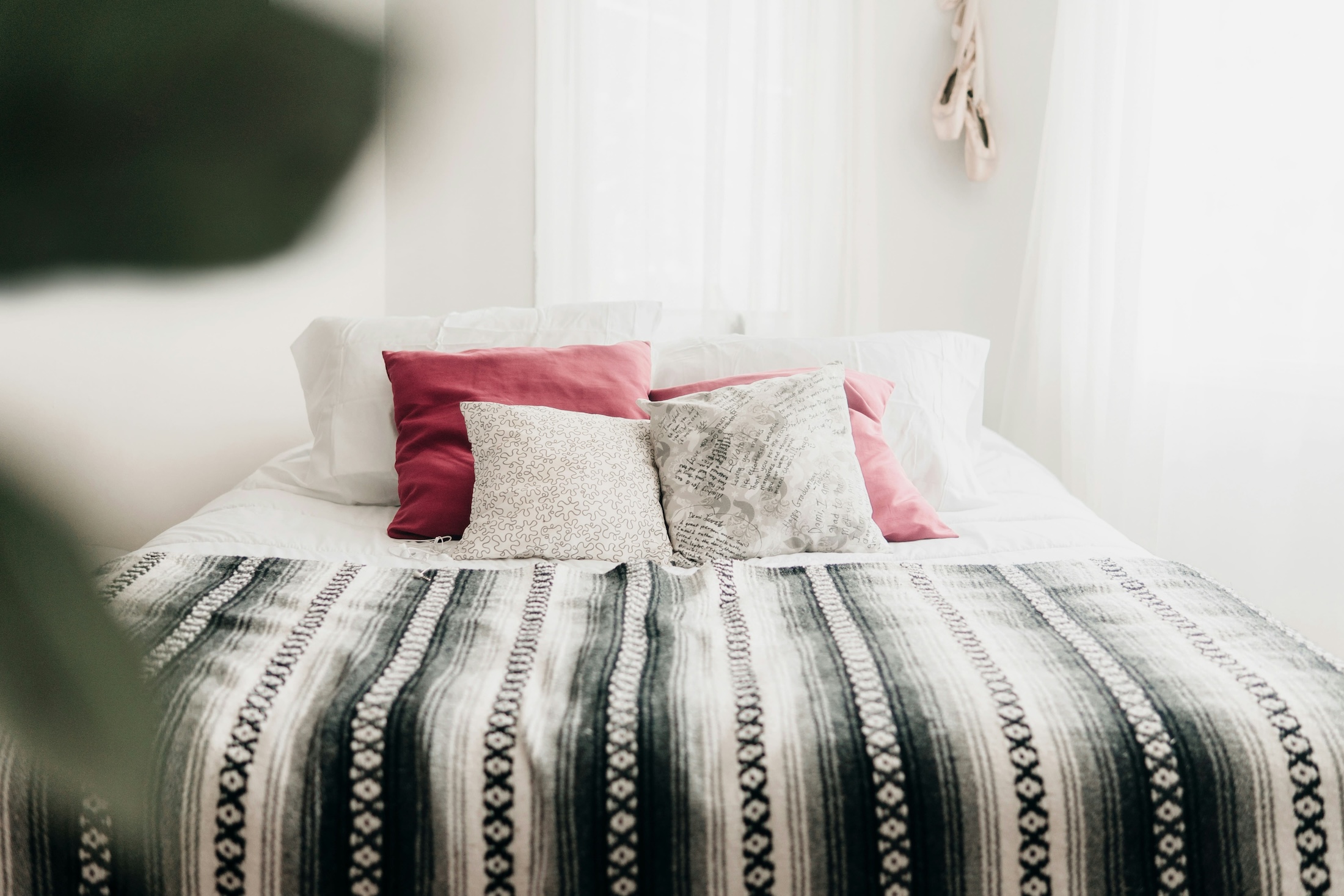 Large bed that takes up the entire room