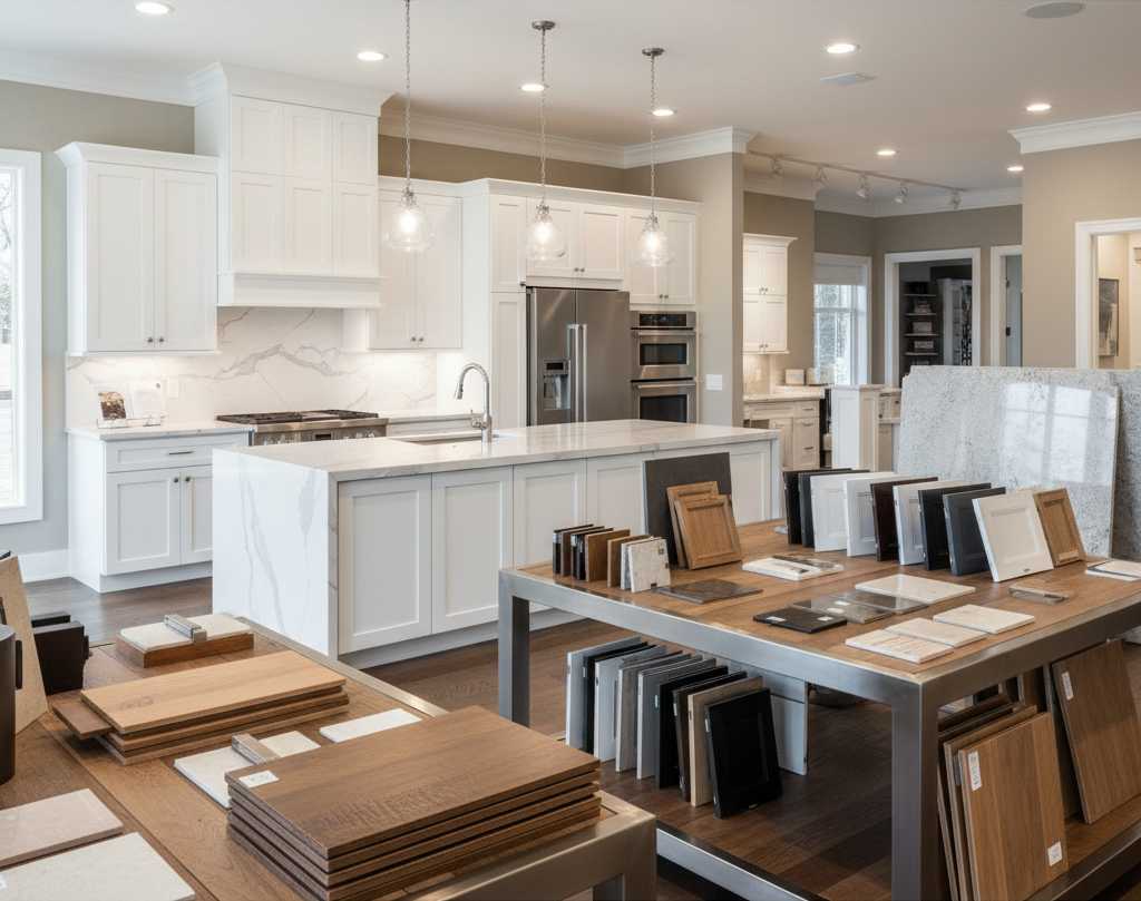 An upscale home design studio showroom, for new construction homes in utah