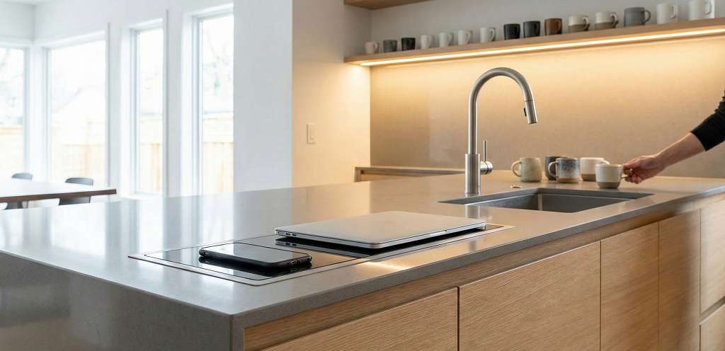 Honed quartzite countertop detail demonstrating kitchen countertop trends 2026