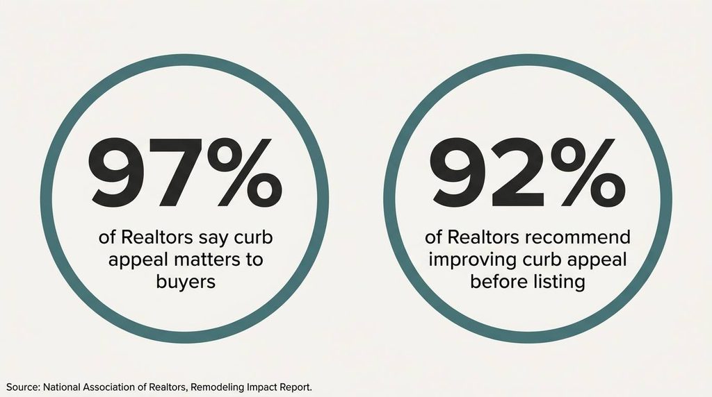 Realtor survey stats on curb appeal before selling a home